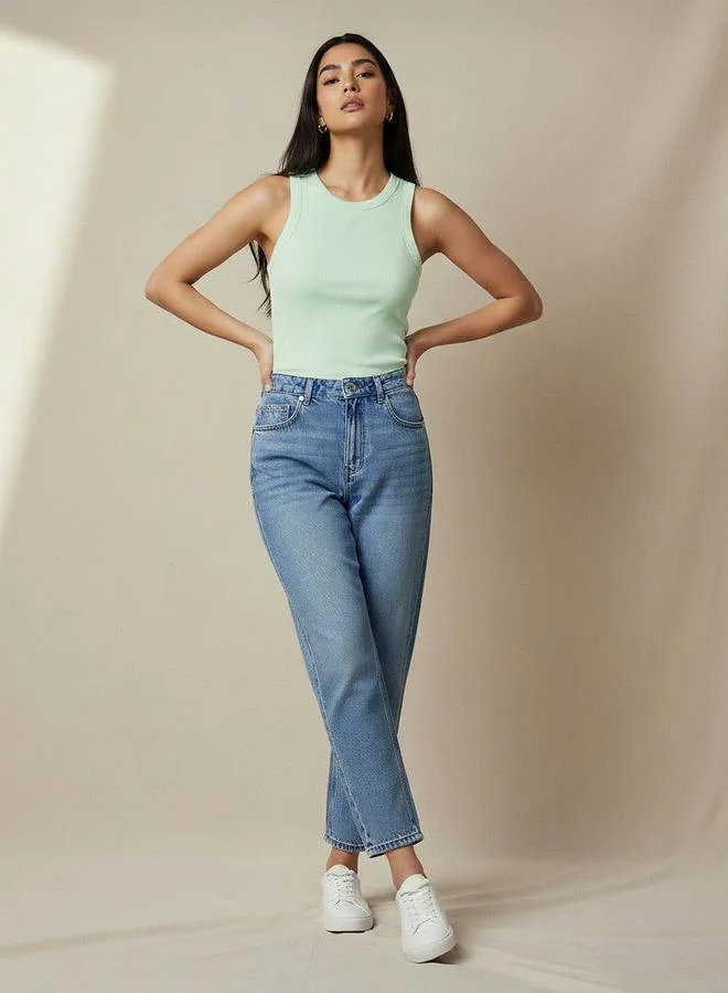 سبلاش فيڤ جينز نسائي بخصر عالٍ بقصة الأم